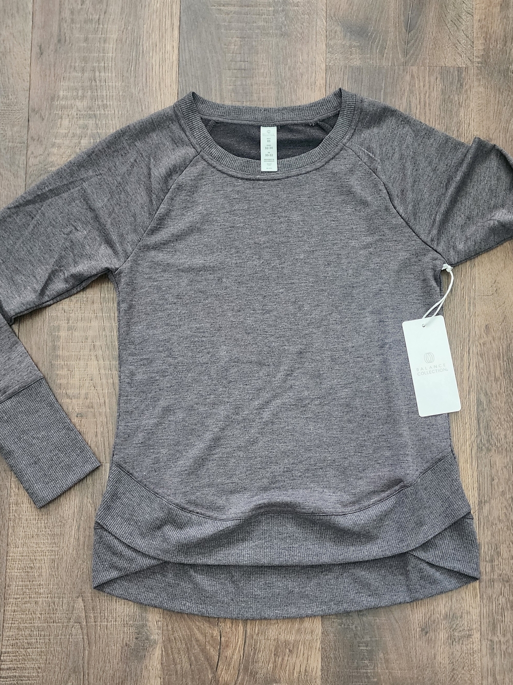 Balance Collection Gray Crewneck Pullover Sweater